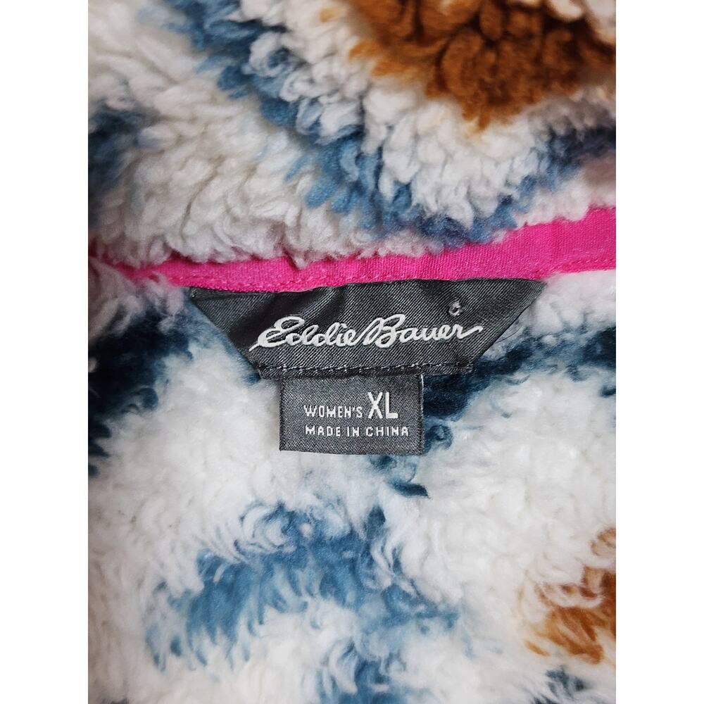 Eddie Bauer Women's XLarge Ultra Soft Fleece 1/4 Zip Pullover‎ Aztec Inspired - Picture 6 of 7